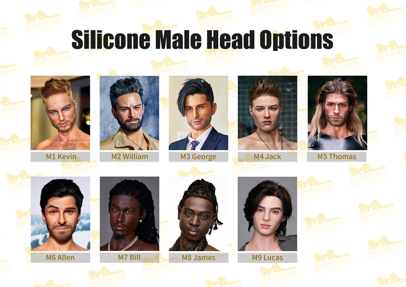 Irontech sex doll silicone male head options